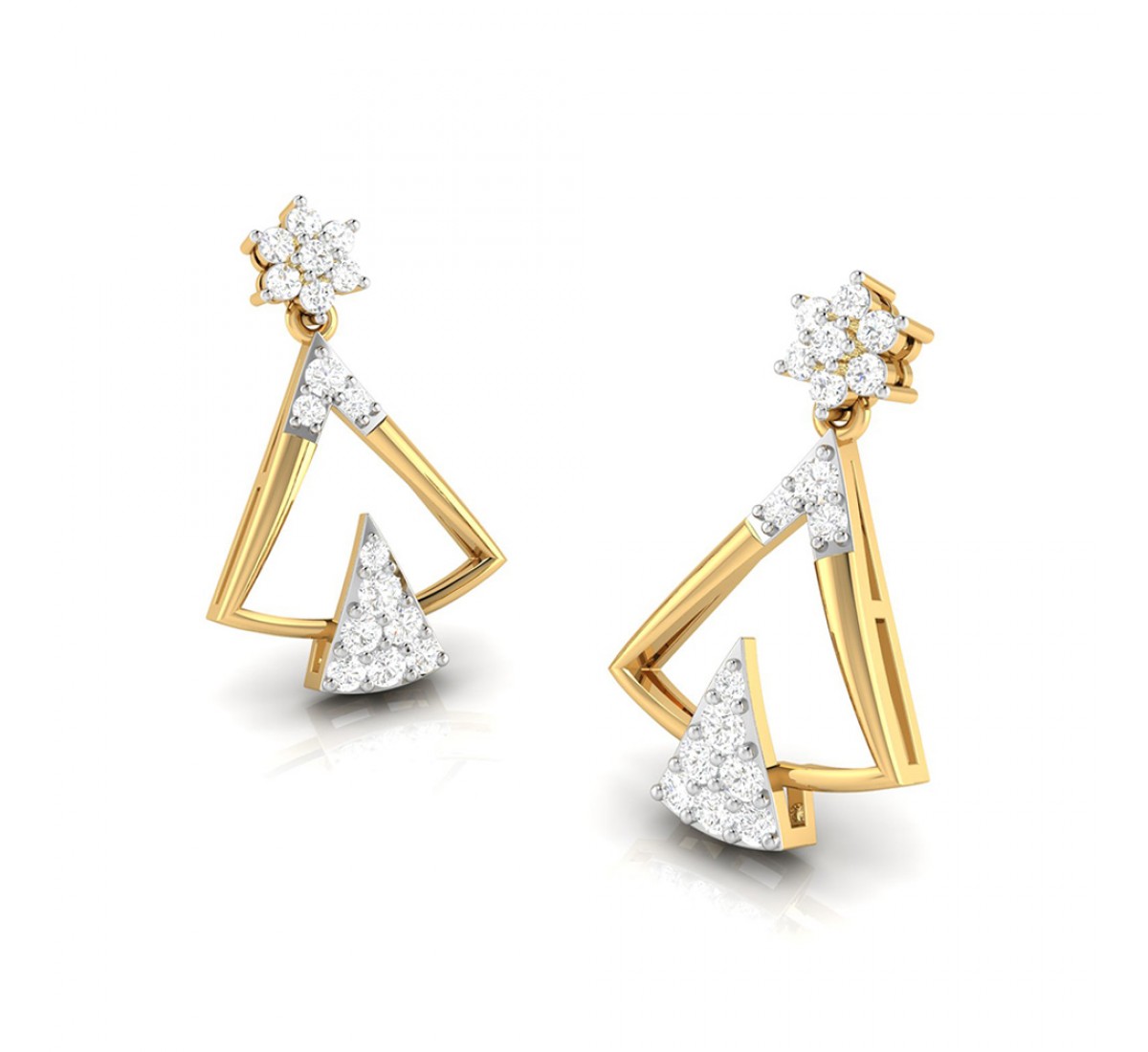 Floral Stud Diamond Earrings