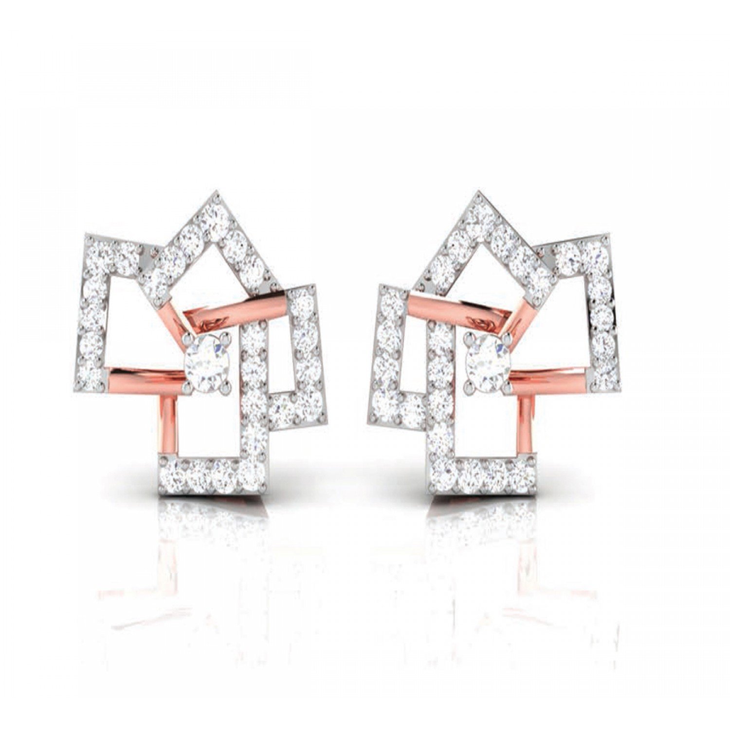 Hamered Diamond Earrings