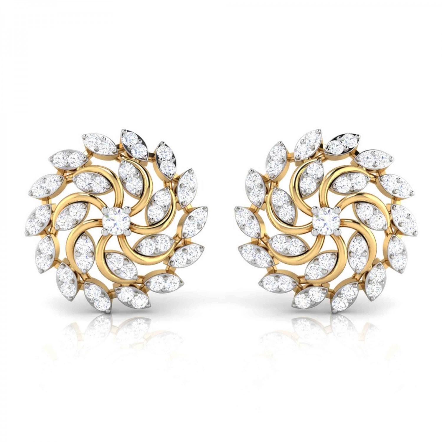 Swerve Peg Diamond Earrings